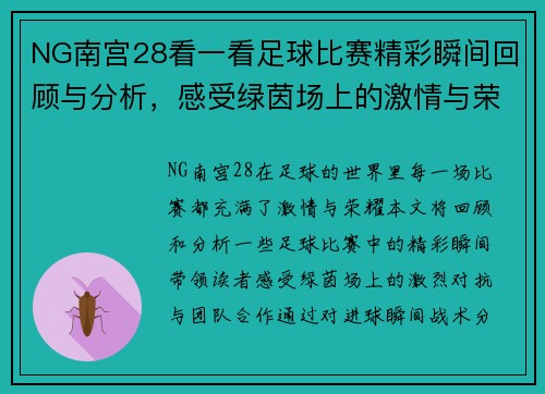 NG南宫28看一看足球比赛精彩瞬间回顾与分析，感受绿茵场上的激情与荣耀